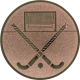 Aluemblem geprägt bronze 25mm - Hockey