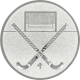 Silver embossed aluminum emblem 50mm - Hockey