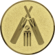 Alu emblem embossed gold 25mm - cricket match