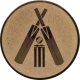 Aluminum emblem embossed bronze 25mm - cricket match