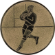 Bronze embossed aluminum emblem 25mm - Rugby