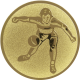 Alu emblem embossed gold 25mm - fistball
