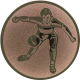Bronze embossed aluminum emblem 25mm - Fistball 