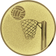 Aluminum emblem embossed gold 25mm - basketball modern