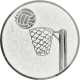Alu emblem embossed silver 25mm - Basket ball modern