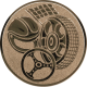 Bronze embossed aluminum emblem 25mm - Motorsport neutral