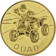 Alu emblem embossed gold 25mm - Quad