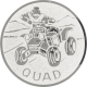 Aluminum emblem embossed silver 25mm - Quad