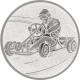 Alu emblem embossed silver 25mm - Go-Kart old