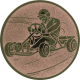Bronze embossed aluminum emblem 25mm - Go-Kart old