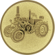 Alu emblem embossed gold 25mm - vintage tractor
