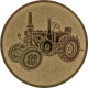 Aluminum emblem embossed bronze 25mm - vintage tractor