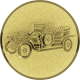 Gold embossed aluminum emblem 25mm - Vintage car