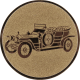 Aluminum emblem embossed bronze 25mm - vintage car