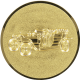 Alu emblem embossed gold 25mm - vintage car 3D