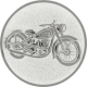 Aluminum emblem embossed silver 25mm - vintage motorcycle