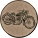 Aluminum emblem embossed bronze 25mm - vintage motorcycle 