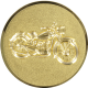 Gold embossed aluminum emblem 25mm - Vintage motorcycle 3D