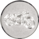 Alu emblem embossed silver 25mm - vintage motorcycle 3D