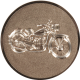 Aluminum emblem embossed bronze 25mm - vintage motorcycle 3D