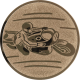 Emblème en aluminium gaufré bronze 25mm - Course de moto