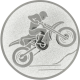 Aluemblem geprägt silber 50mm - Motocross