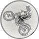 Alu emblem embossed silver 25mm - trail motorcycle