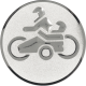 Silver embossed aluminum emblem 25mm - Team pictogram