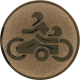 Aluemblem geprägt bronze 50mm - Gespann Piktogramm