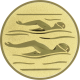 Aluemblem geprägt gold 25mm - Schwimmen