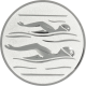 Aluminum emblem embossed silver 25mm - Swimming