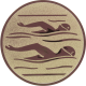 Aluminum emblem embossed bronze 25mm - swimming