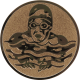 Bronze embossed aluminum emblem 25mm - Breaststroke