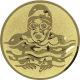 Aluemblem geprägt gold 50mm - Brustschwimmen