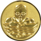 Alu emblem embossed gold 25mm - breaststroke 3D