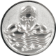 Alu emblem embossed silver 25mm - breaststroke 3D