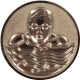 Alu emblem embossed bronze 25mm - breaststroke 3D
