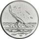 Emblème en aluminium gaufré argent 25mm - Dos nageur