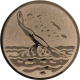 Emblème en aluminium gaufré bronze 25mm - Dos nageur