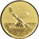 Aluemblem geprägt gold 25mm - Rückenschwimmen 3D