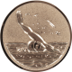 Emblème en aluminium gaufré bronze 25mm - dos nageur 3D