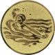 Alu emblem embossed gold 25mm - butterfly swimming