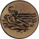 Aluminum emblem embossed bronze 25mm - butterfly swimming