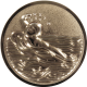 Emblème en aluminium gaufré bronze 25mm - Nage papillon 3D