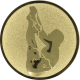 Alu emblem embossed gold 25mm - diving pike