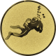 Alu emblem embossed gold 25mm - diving