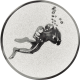 Alu emblem embossed silver 25mm - diving