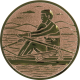 Aluminum emblem embossed bronze 25mm - oars