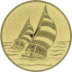 Aluminum emblem embossed gold 25mm - Sailing