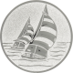 Aluminum emblem embossed silver 25mm - Sailing